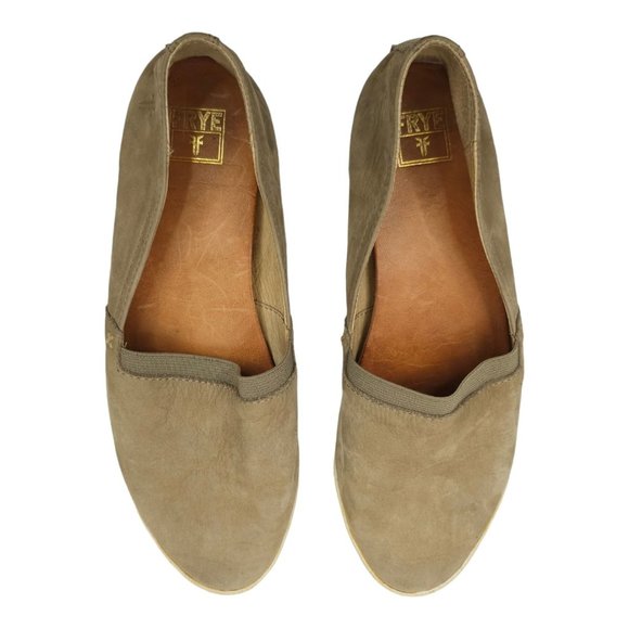 Frye Melanie Womens Slip On Sneaker Size 7.5 Nubuck Leather Taupe Gray Shoes - Picture 9 of 12